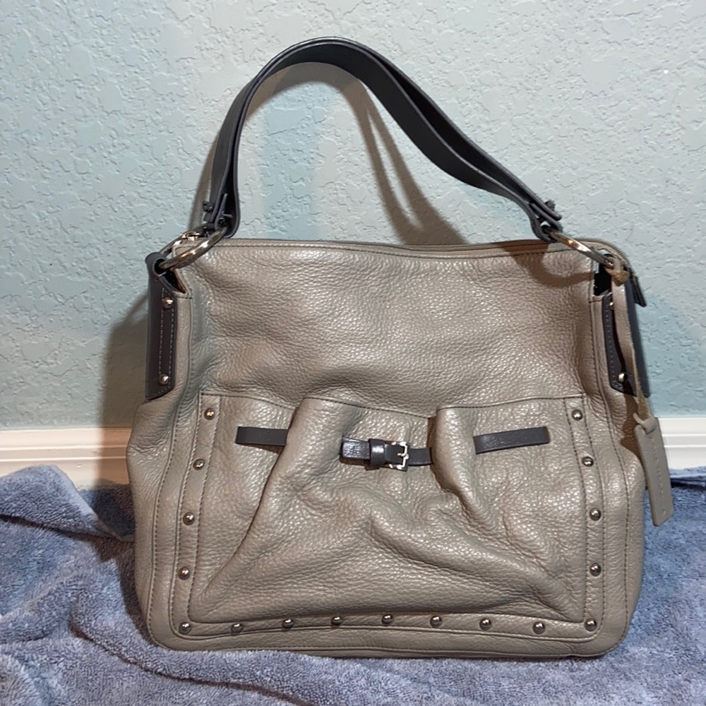 Like new Aqua Madonna large genuine studded  leather tote shoulder bag
